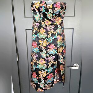 Vici OLIA NWT XS Jacquard Midi Floral Strapless Dress